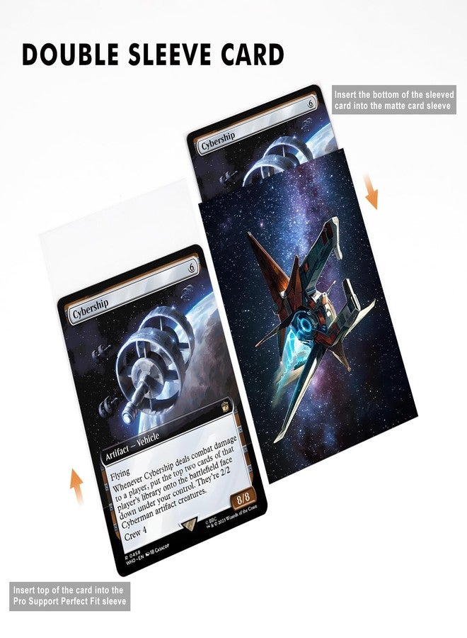 Katomula 100 MTG Card Sleeves with 100 Inner Sleeve, Textured Back Art Sleeves, Fit Standard Size Cards-Spaceship - Image 4